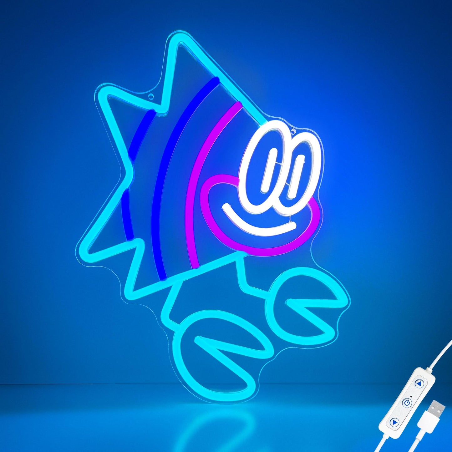 Officially Licensed Dog Man Flippy Led Neon Sign - Vibrant Kids Bedroom & Game Room Wall Decor  Safe Movie-Themed Gift For Fans Christmas/Birthday (14.8X10.5 Inches)