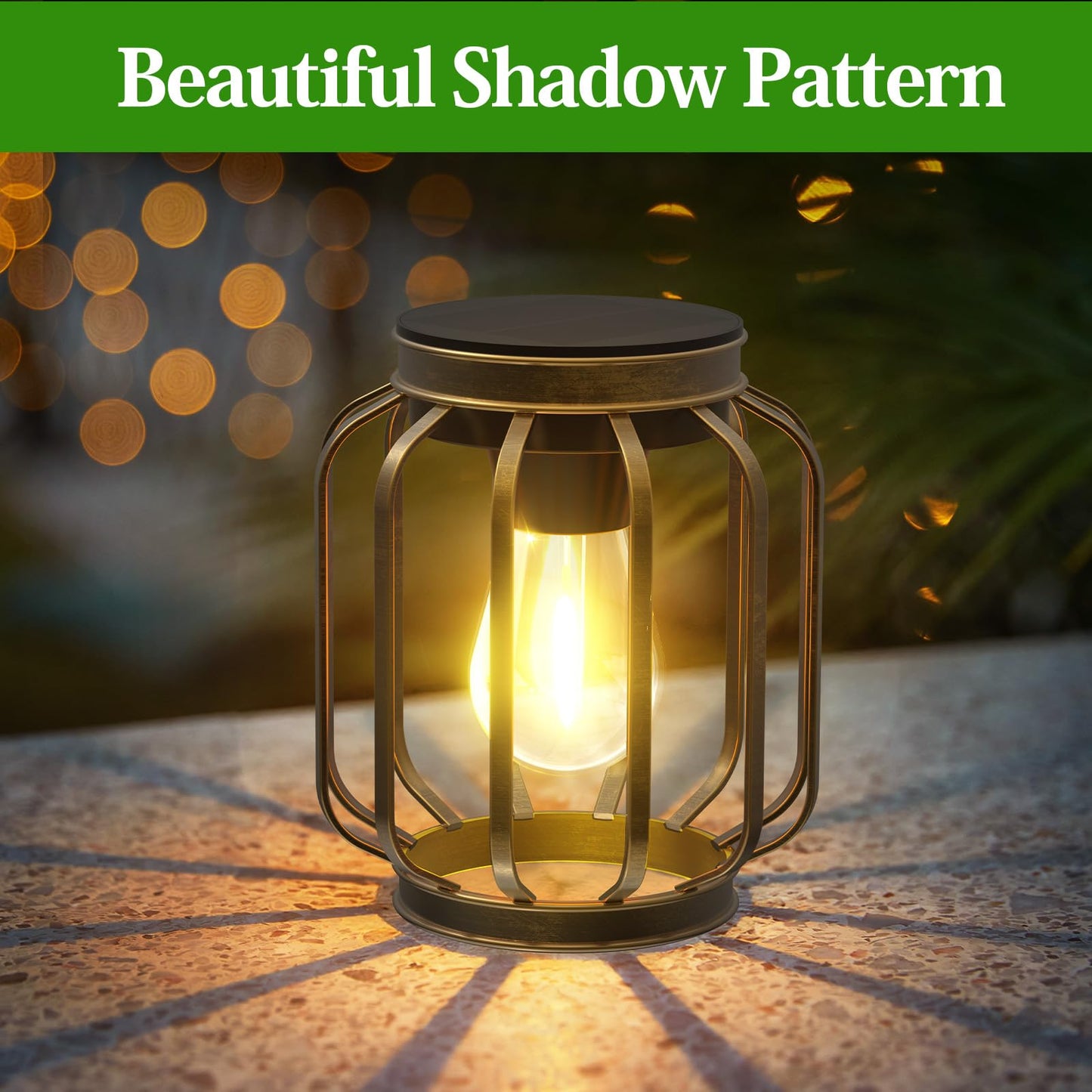 Bonlion Solar Lanterns  Upgraded Metal Outdoor Lights  Brighter Hanging Solar Lights For Outside Waterproof  Auto On/Off Warm White Lighting For Yard  Garden  Patio  Pathway Decor (Bronze  2 Pack)