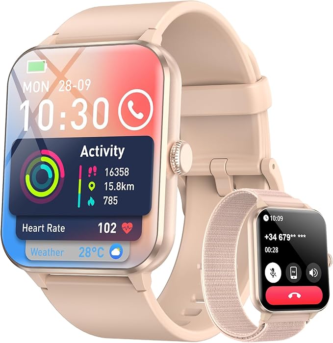 Blackview 2026 Fitness Tracker (Answer/Make Calls), Smart Watch for Men and Women with Heart Rate/SpO2/Sleep Monitor/2 Str...