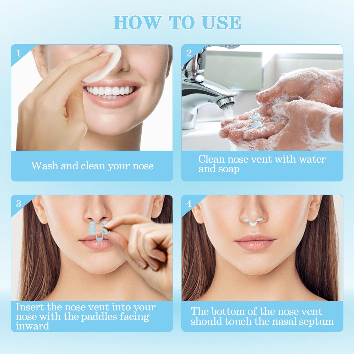 Anti Snoring Device, 12Pcs MYMULIKE Reusable Nose Vent Dilator Soft Silicone Vents, Snoring Solution for Improving Nighttime Sleeping & Nasal Breathing