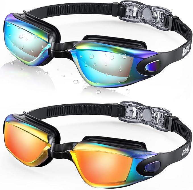 Aegend Swim Goggles, 2 Pack Swimming Goggles No Leaking Adult Men Women Youth