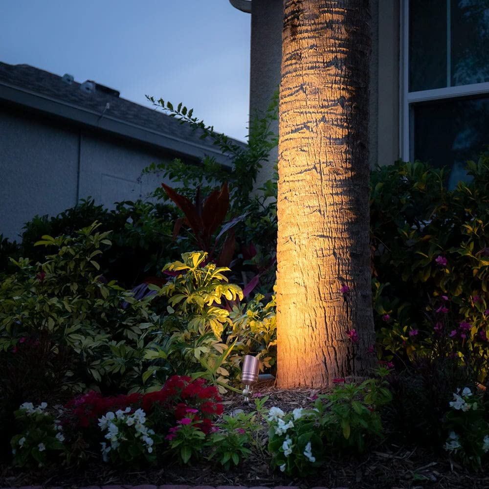 Volt Fat Boy 12V Outdoor Mini Spotlight (Copper) With 5W 2700K Warm White 400 Lumen Mr16 Led Bulb For Low Voltage Landscape Lighting Of Yard  Lawn  Garden  Patio  Trees & House