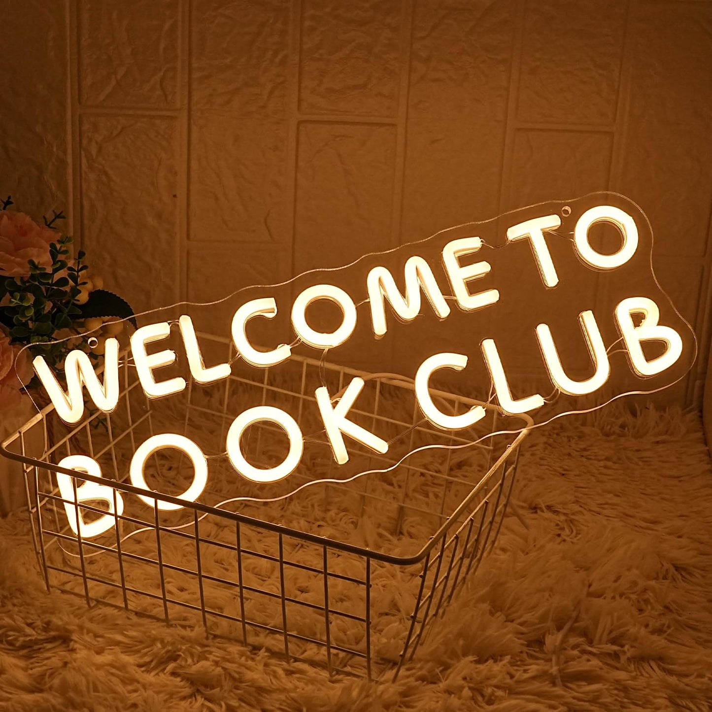 Lmsignly Welcome To Book Club Neon Sign For Wall Decor Led Letter Neon Light Book Club Neon Sign For Library Bedroom Classroom Bookstore Decor Room Led Sign Reading Lover Gift