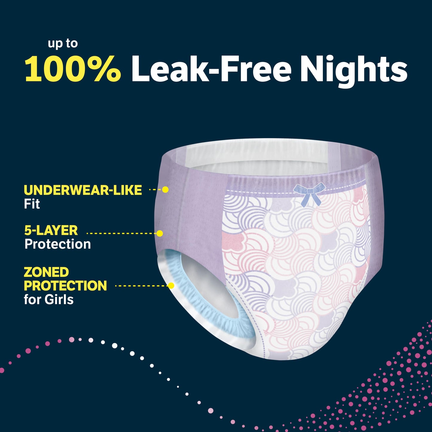 Goodnites Girls' Nighttime Bedwetting Underwear, Size Large (68-95 lbs), 11 Ct, Packaging May Vary