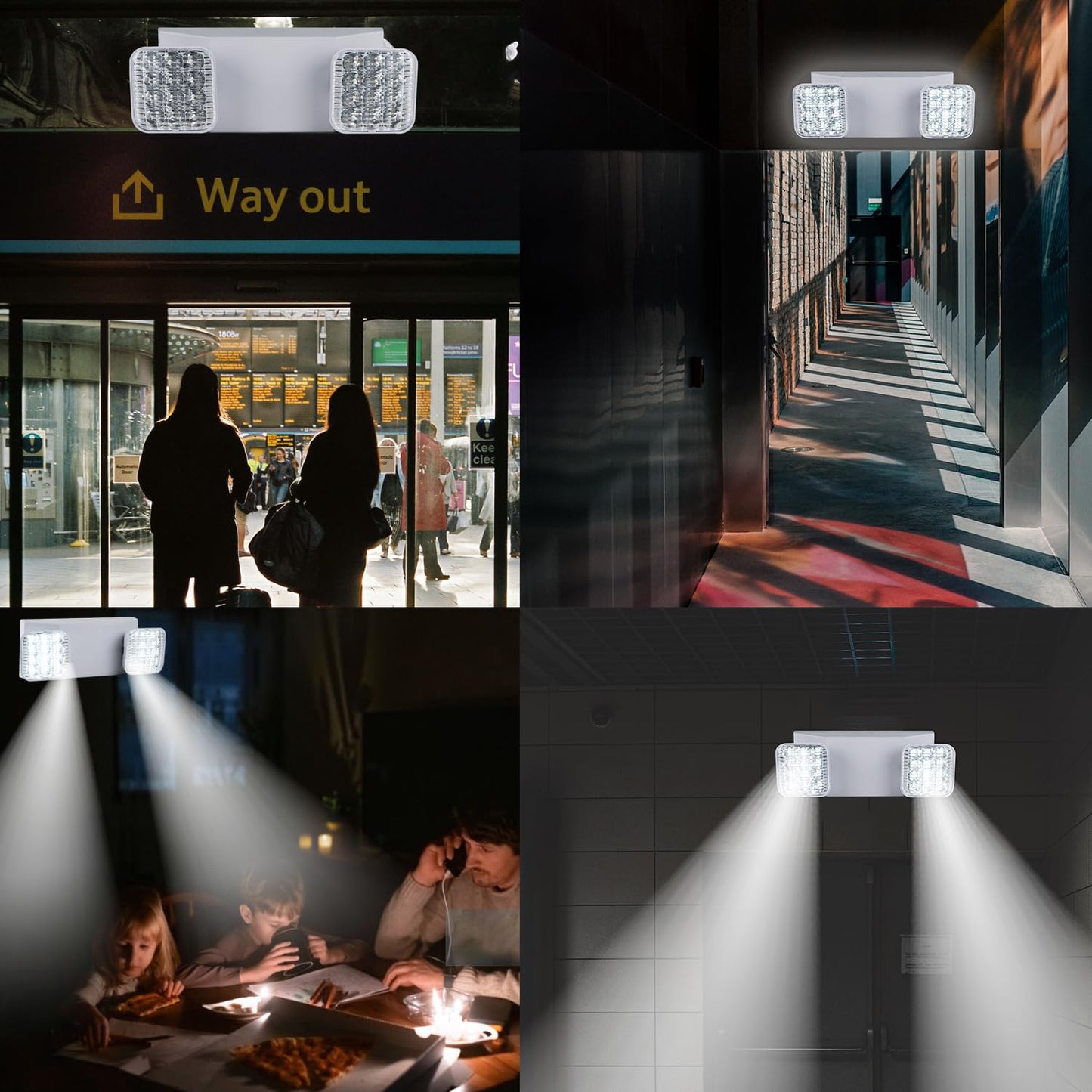 Apmeetlux Led Emergency Lights For Business Home Power Failure 4Hours 300Lm Automatic Battery Backup Rechargeable Emergency Exit Lighting Fixtures Hardwired  Ul 924 Ac85-277V