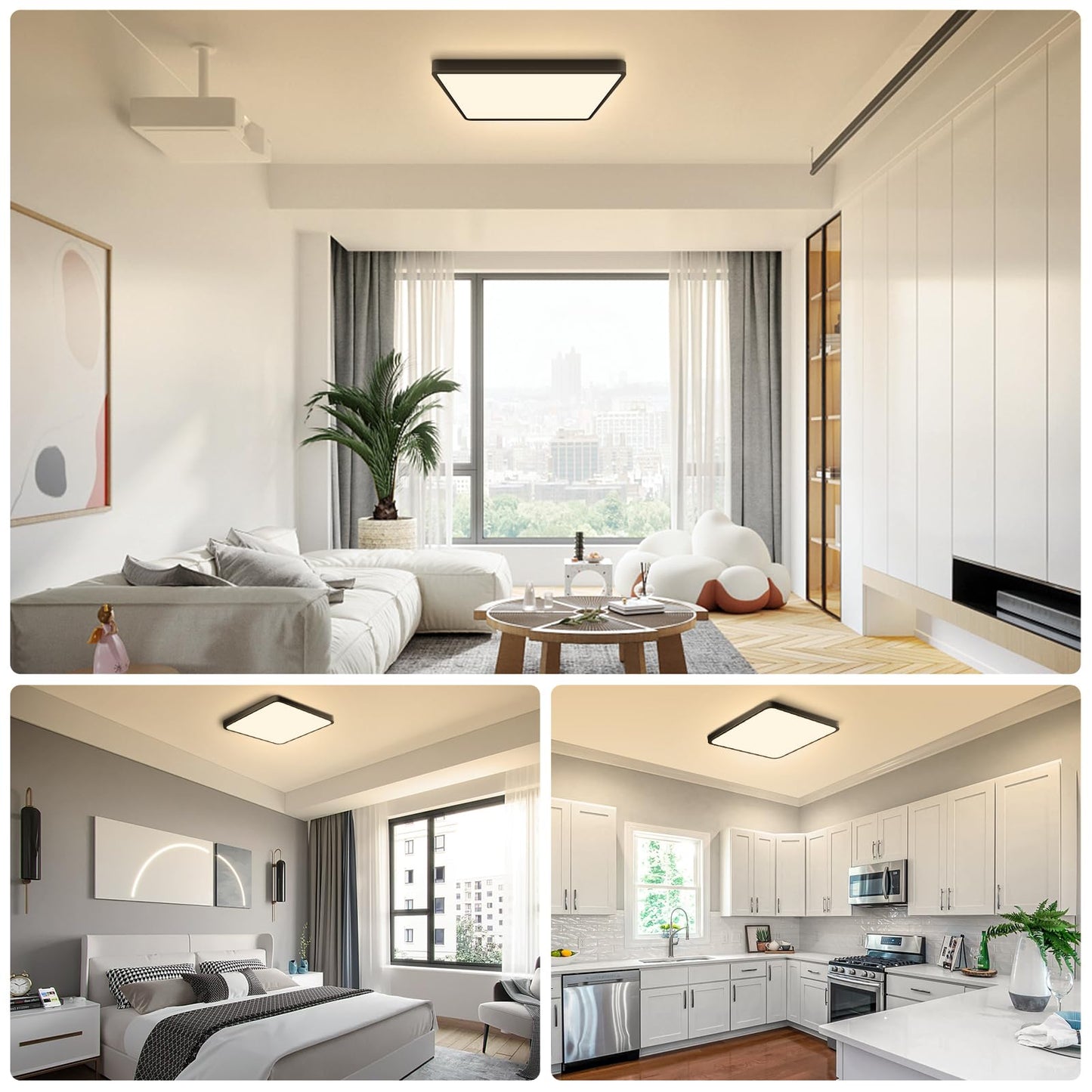 9Inch 18W Square Led Ceiling Light Fixtures Flush Mount  3000K Warm White Led Ceiling Lamp  Surface Mount Modern Ceiling Lights  Slim Flat Panel Lighting For Bedroom  Kitchen  Bathroom Etc.Black