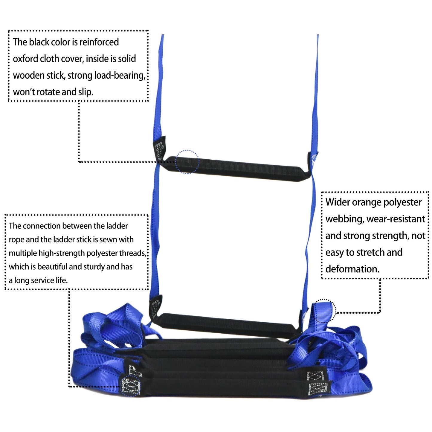 Emergency Fire Escape Ladder 13 Feet Portable Safety Rope Ladder Emergency Escape Ladders for 2-3 Story Homes for Windows, Balconies, and Sailboats, Kayaks, Etc