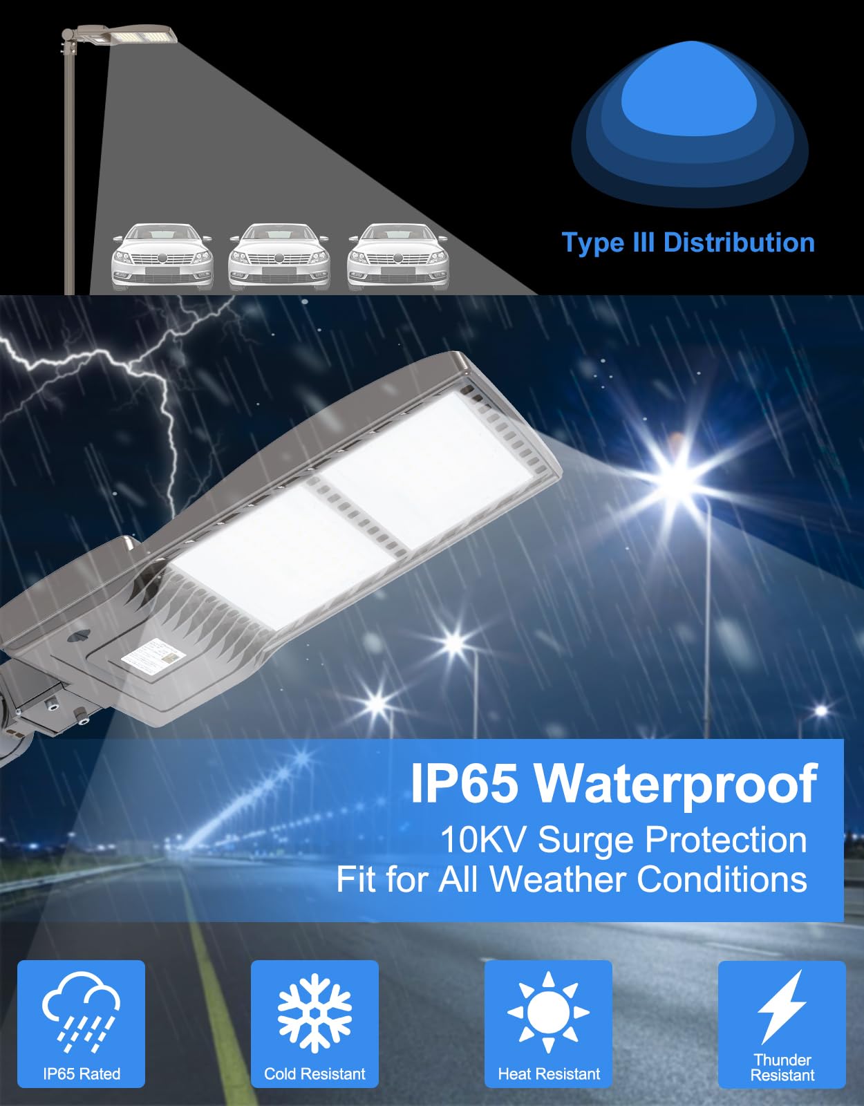 450W Led Parking Lot Light Dusk To Dawn 67 500Lm  Industrial Grade Led Shoebox Parking Pole Light 5000K Ip65 Waterproof Outdoor Commercial Area Lighting With Slip Fitter 100-277Vac