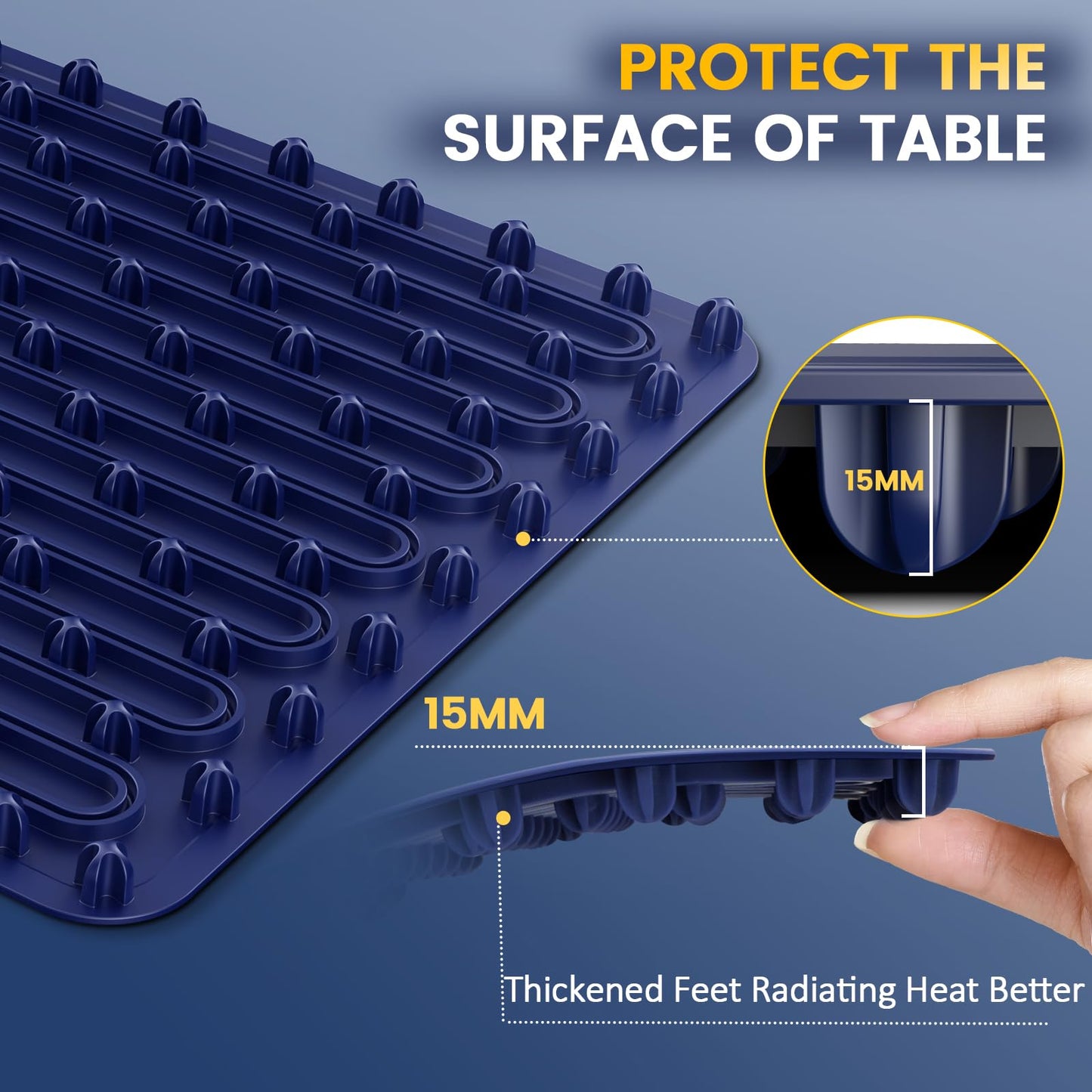 Kourice Extra Large Warming Mat for Food, 36"x15.75" Food Warmer Chafing Dishes for Buffet, Food Warming Mat, Food Warmers for Parties Buffet, 4 Level Temp 1/3/5Hour Timer 420W (Blue)