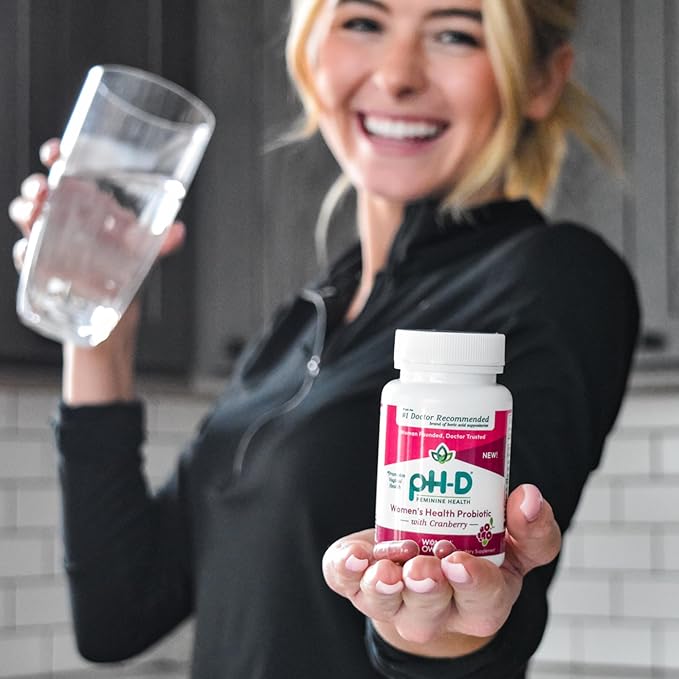 pH-D Feminine Health Support - Women's Health Probiotic with Prebiotic Blend, Cranberry Fruit Extract - Oral Supplement - 30 Count