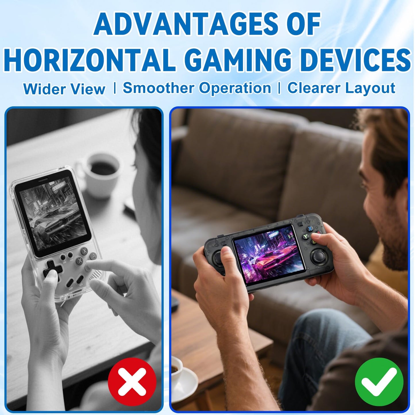 Forlarme R36H Retro Handheld Gaming Console - Equipped with Open Source Linux System,Over 20,000 Classic Games, 64GB TF Card, 3.5 - Inch IPS Screen Portable Handheld Console, Gifts for Adult (Black)