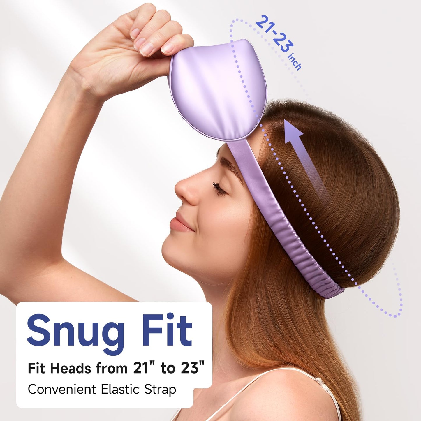 Umisleep Pure Soft Silk Sleep Mask [22 Momme 6A], Light Blocking Eye Mask with Upgraded Nose Pad, Breathable Sleeping Mask for Women Men, Elastic Bindfold with Travel Pouch, Purple