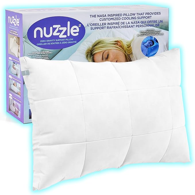 Nuzzle Cooling Adjustable Pillow for Side Sleepers, Luxury Standard Size Bed Pillow Hotel Collection - Best Adjust Height ...