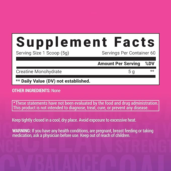 AminoLean Creatine for Women, Pure Micronized Creatine Monohydrate Powder Supplement for Muscle Toning, Mood Support, Energy Boost, and Brain Health, 300g