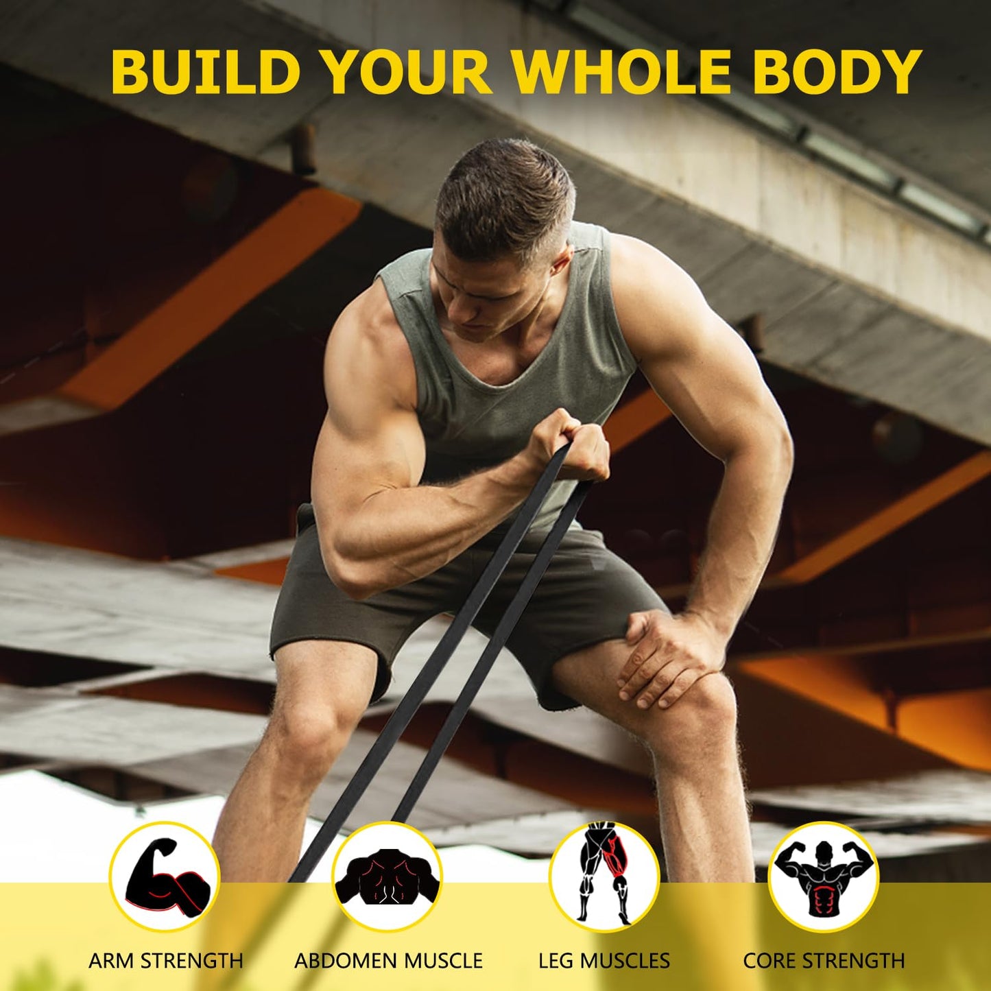 Pull Up Bands, Resistance Bands, Pull Up Assistance Band Exercise Bands for Men & Women Working Out, Body Stretching, Physical Therapy, Muscle Training - Red