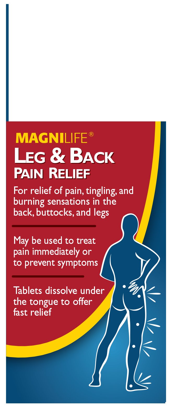 MagniLife Leg & Back Pain Relief Tablets,125 Ct, Fast-Acting Pain Relief Naturally Soothes Burning, Tingling & Stabbing Aches, Symptomatic or Preventative, Non-Habit Forming Quick-Dissolve Tablets