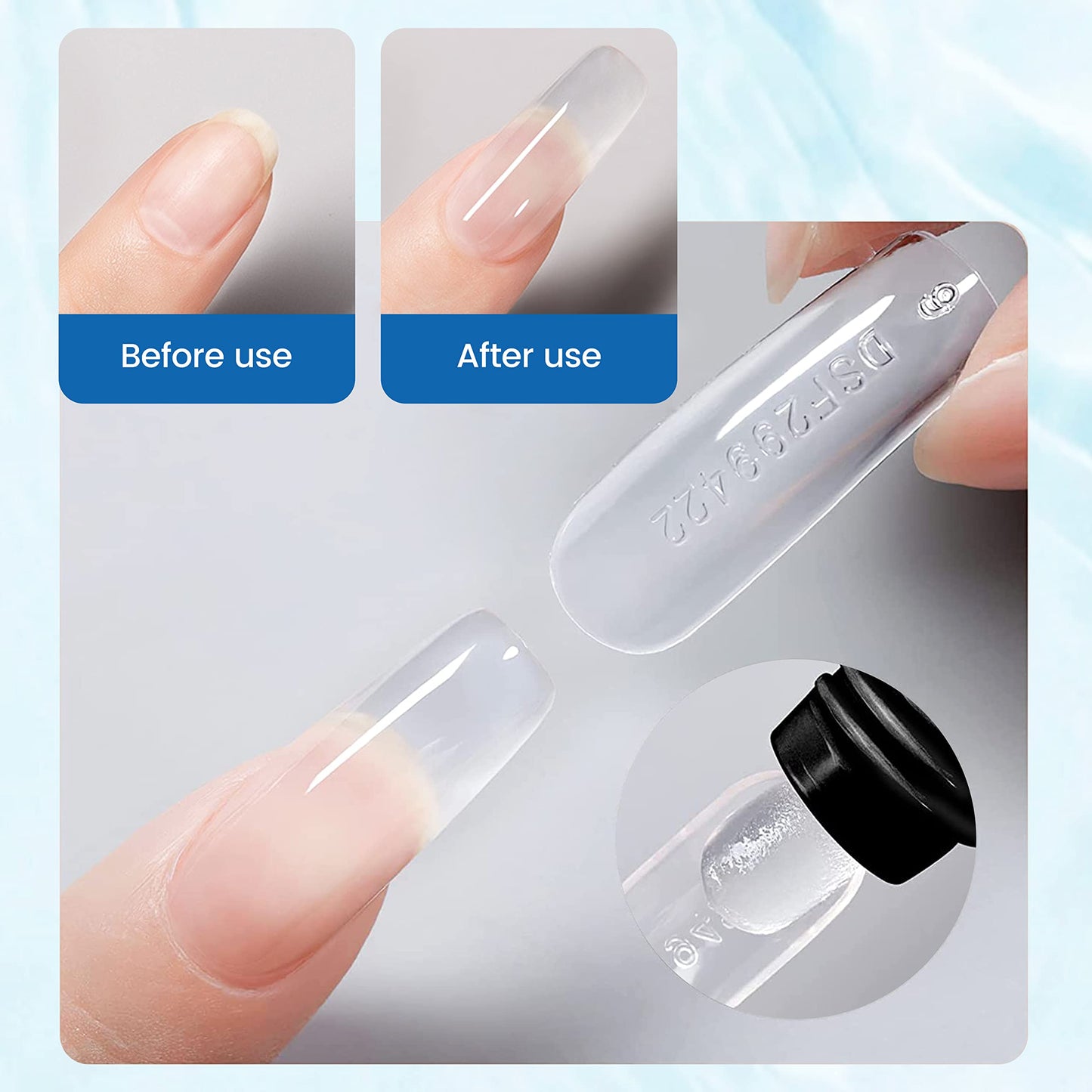 SULLMAR Clear Poly Nail Gel Kit Nail Builder Gel Nail Extension Poly Gel Nail Nail Art Design Poly Nail Gel Colors with Nail Bru