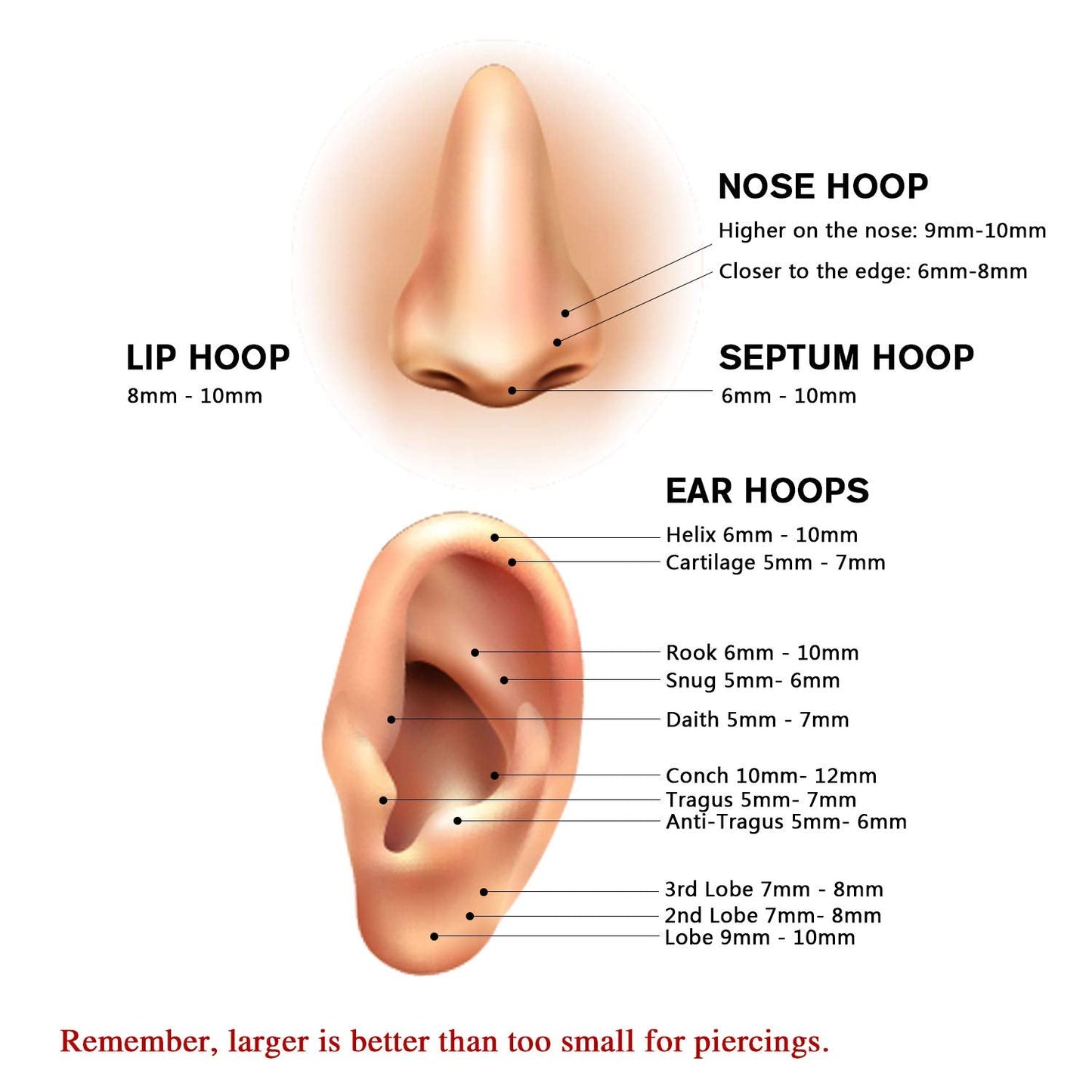 Cartilage Earring Hoop Septum Jewelry Conch Hoop Earring Nose Ring Hoop Conch Daith Helix Rook Tragus Earrings Conch Helix Daith