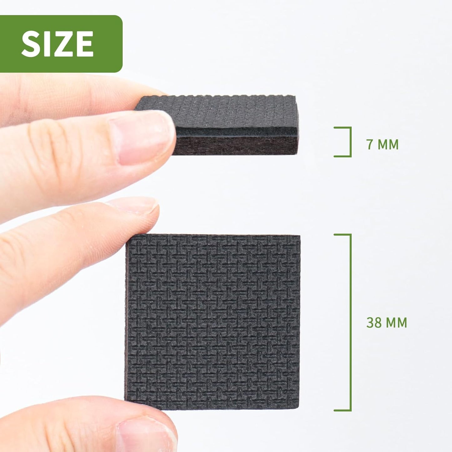 Non Slip Furniture Pads 24 PCS 1 1/2'' Square - Anti Slip Furniture Pads - Self Adhesive Rubber Feet Furniture Feet - Chair Leg Floor Protectors - Keep Furniture in Place