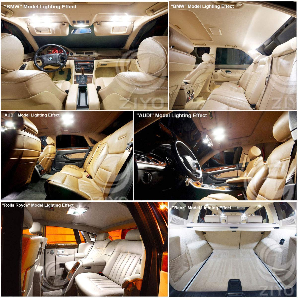 Ziyo Zpl2012 (13 Bulbs) Led Interior Light Kit Replacement For Bmw E84 X1 2009-2015 Accessories  6000K Xenon White Dome Light Bulbs Upgrade Error Free