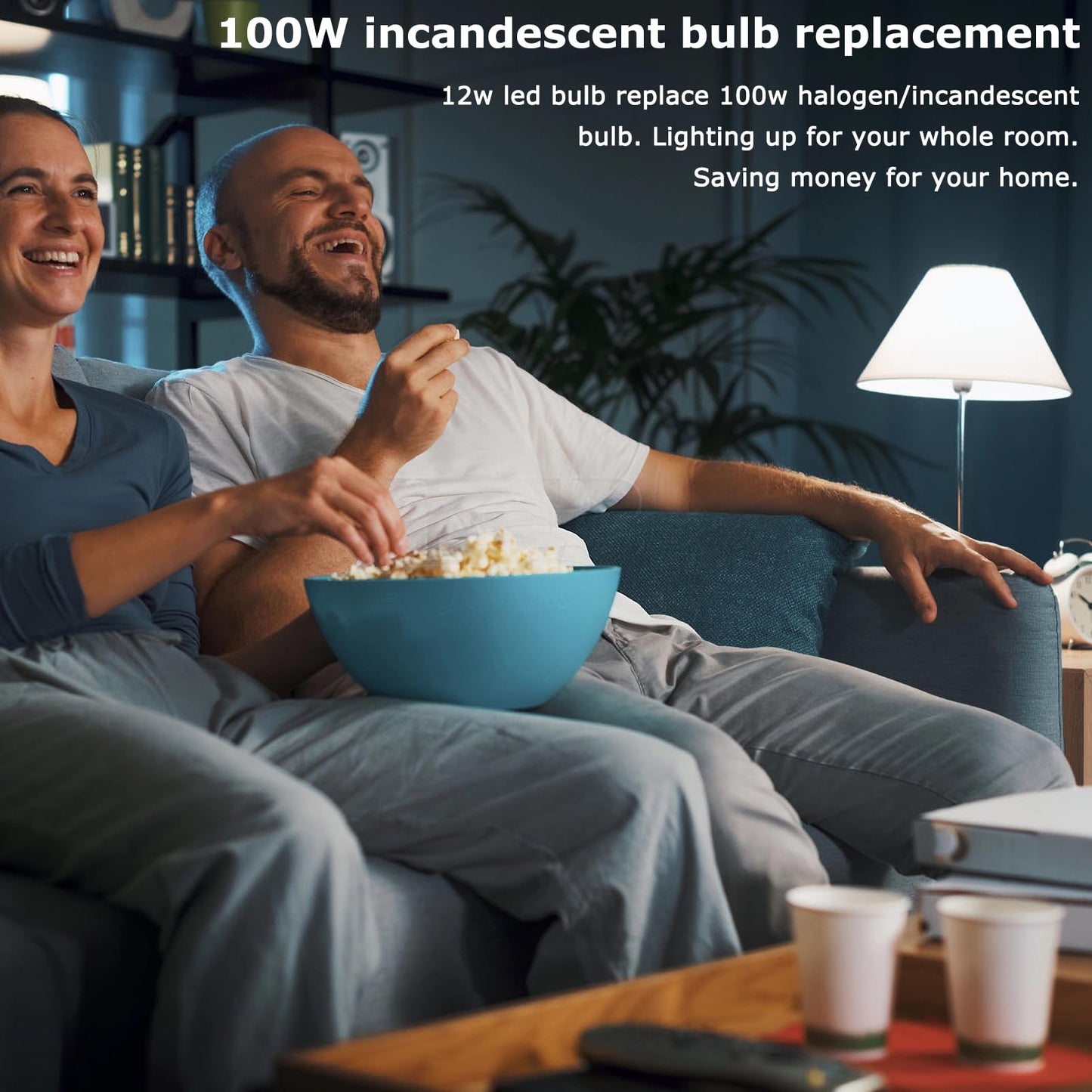 HengBo LED Light Bulbs 100 Watt Equivalent 12W Non-Dimmable E26/E27 6500K Daylight Pack of 4