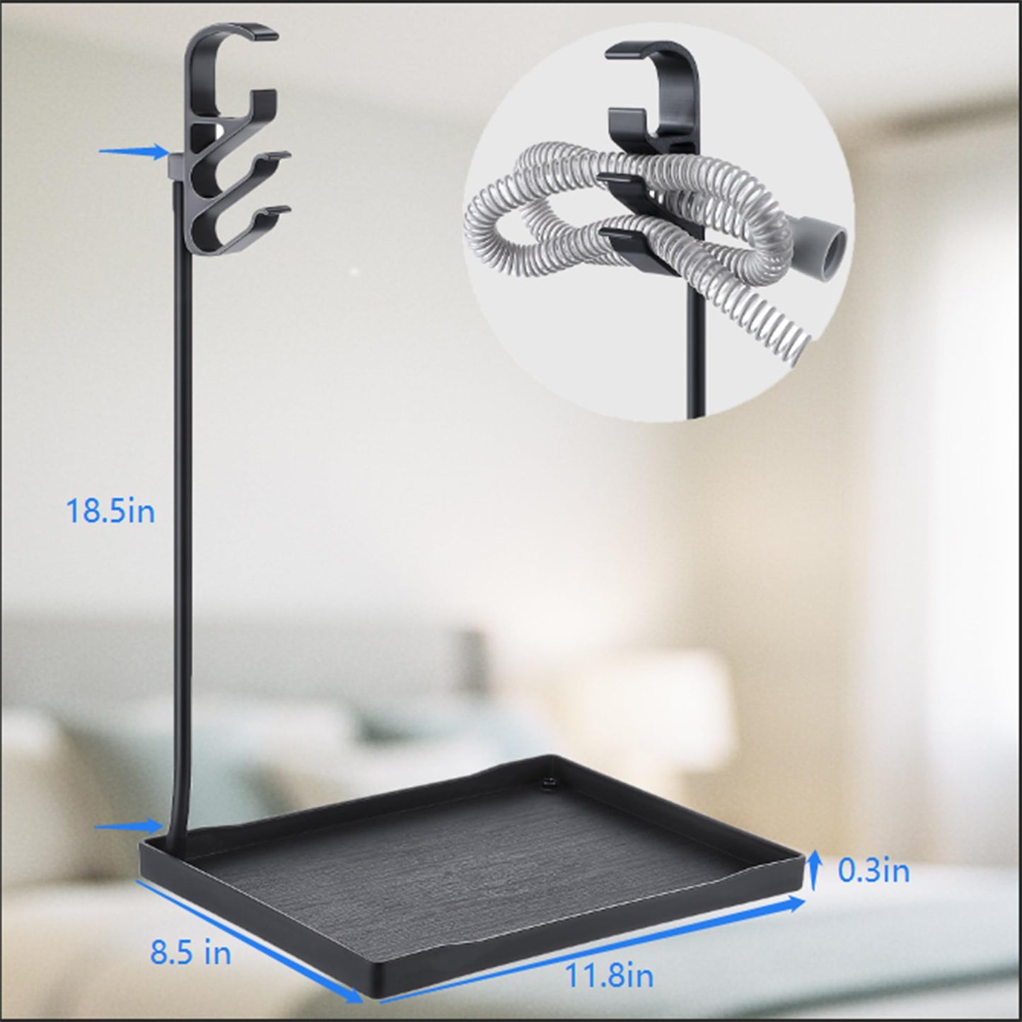 Geiserailie CPAP Hose Holder, Mask and Hose Bedside Organizer, Flexible and Bendable Bracket Prevents Tube Entanglement and Hanging Mask, Keep CPAP Supplies Neat and Tidy