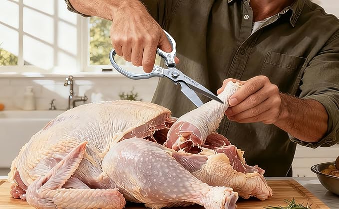 Kitchen Scissors, Multi-All Purpose Japan Kitchen Shears, Heavy Duty Dishwasher Safe Food Scissors for Chicken, Poultry, Fish, Meat & Herbs Christmas Gifts for Men Women Mom Dad