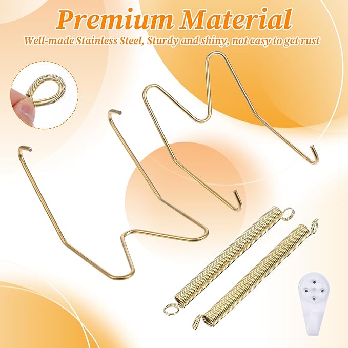 5 Pack Plate Hangers for The Wall Invisible Decorative Wall Plate Holders Stainless Steel Plates Walls Hanger Wire Plates Holder with Hooks for Display Platter Dish Various Sizes