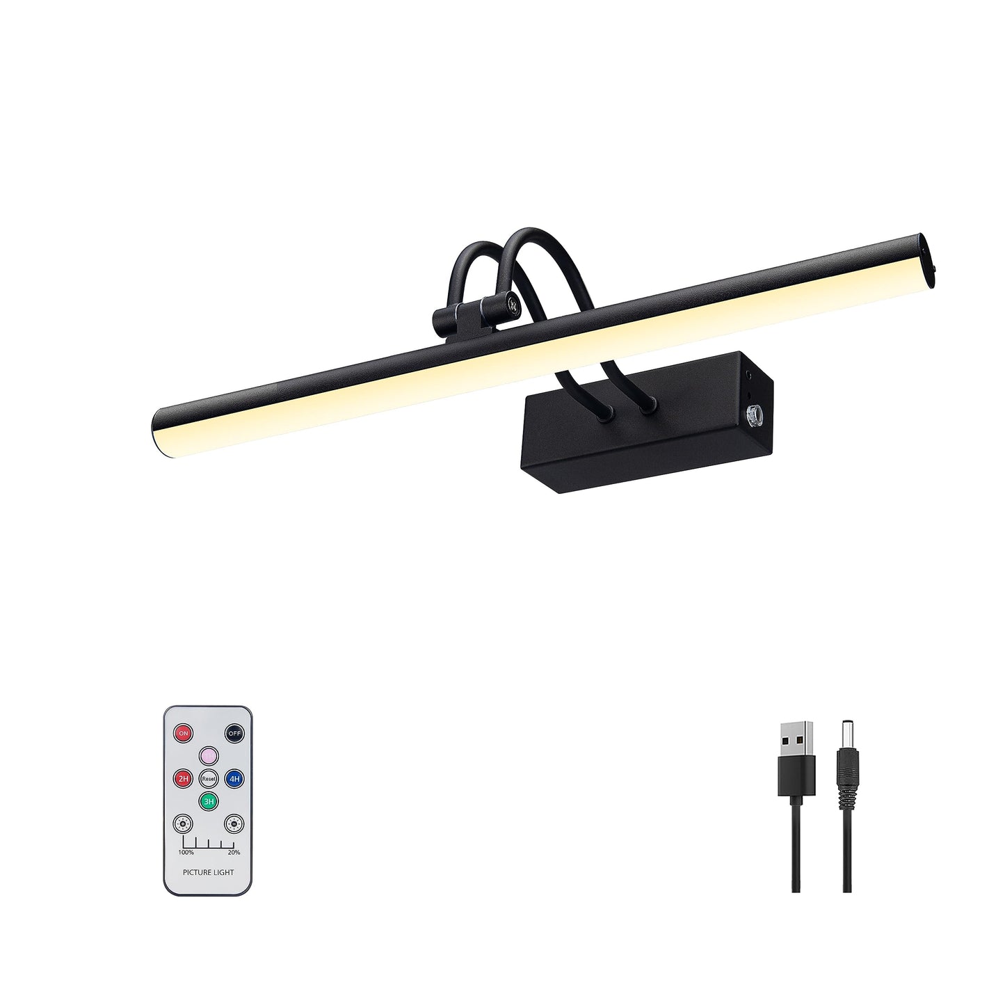 RAIFOOLLY Picture Light, Battery Operated Art Light, 13inch, Metal, Black, Model RF00290