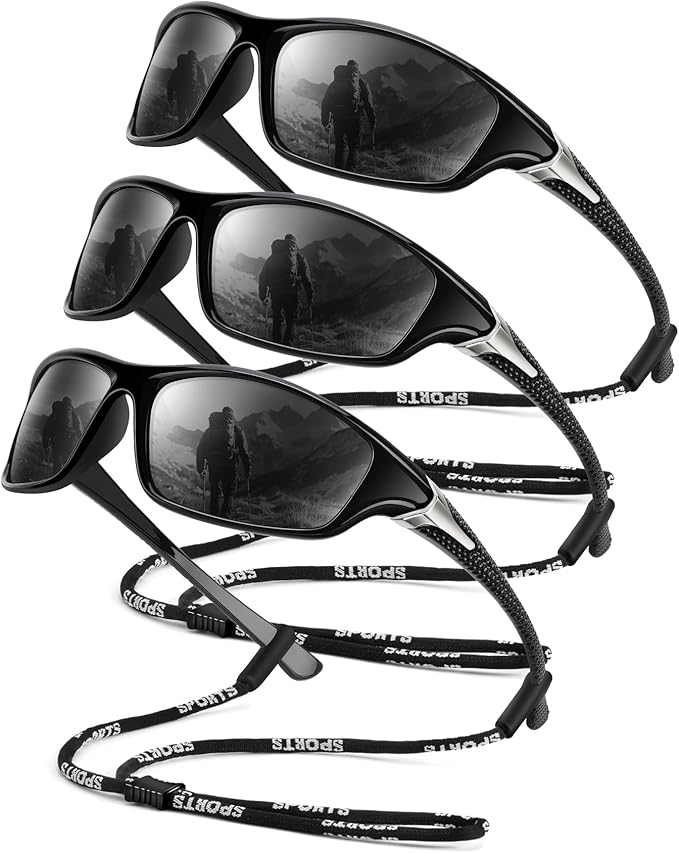OUKEMAX Polarized Sunglasses Men, Sports Sun Glasses Womens UV400 Protection for Fishing Running Driving