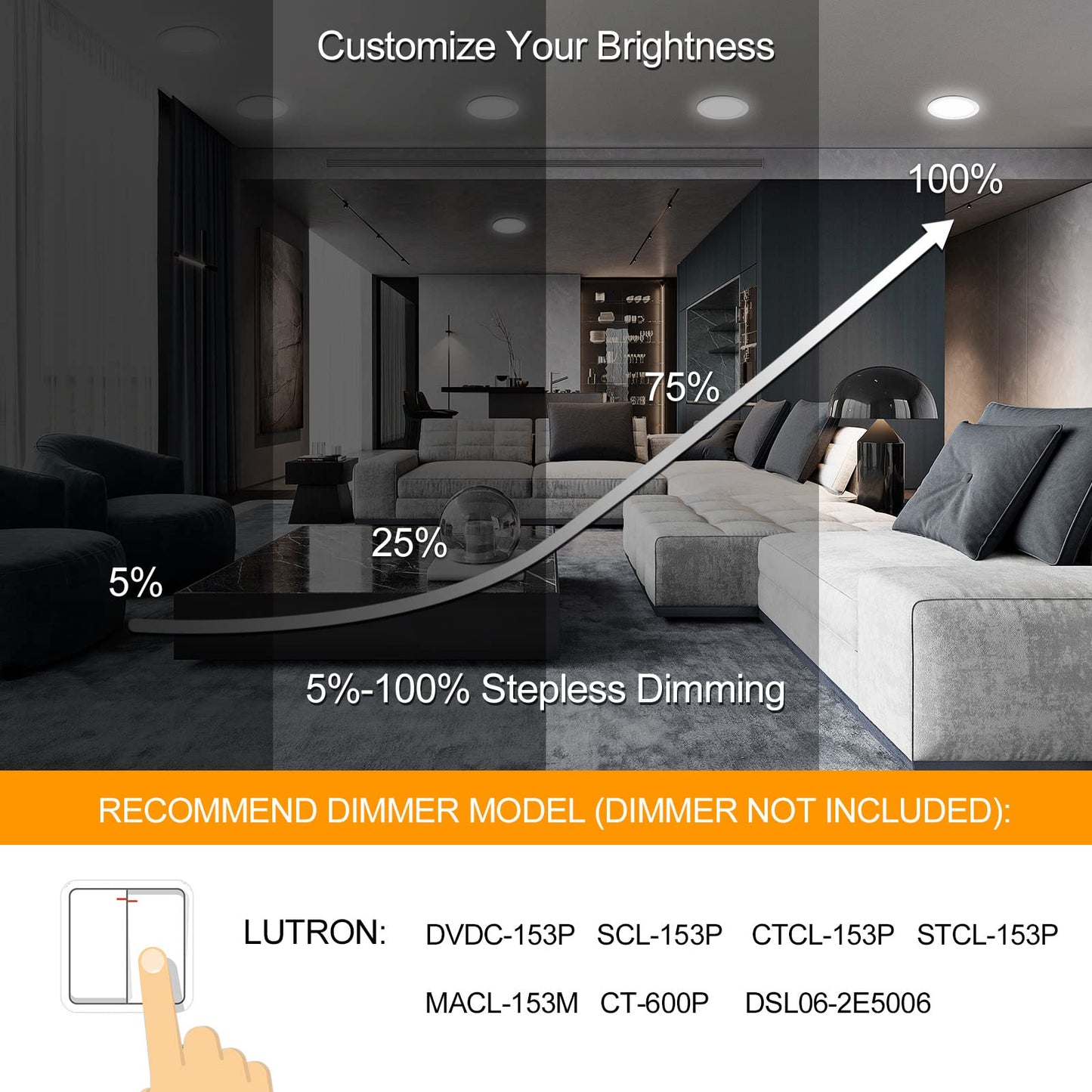 LZHOME 8 Inch Recessed LED Light: 18 Packs Ultra Thin LED Recessed Lighting with Junction Box, 3000K/4500K/6000K Selectable, 2700K-5000K, High Brightness 1800LM Dimmable Canless LED Downlight