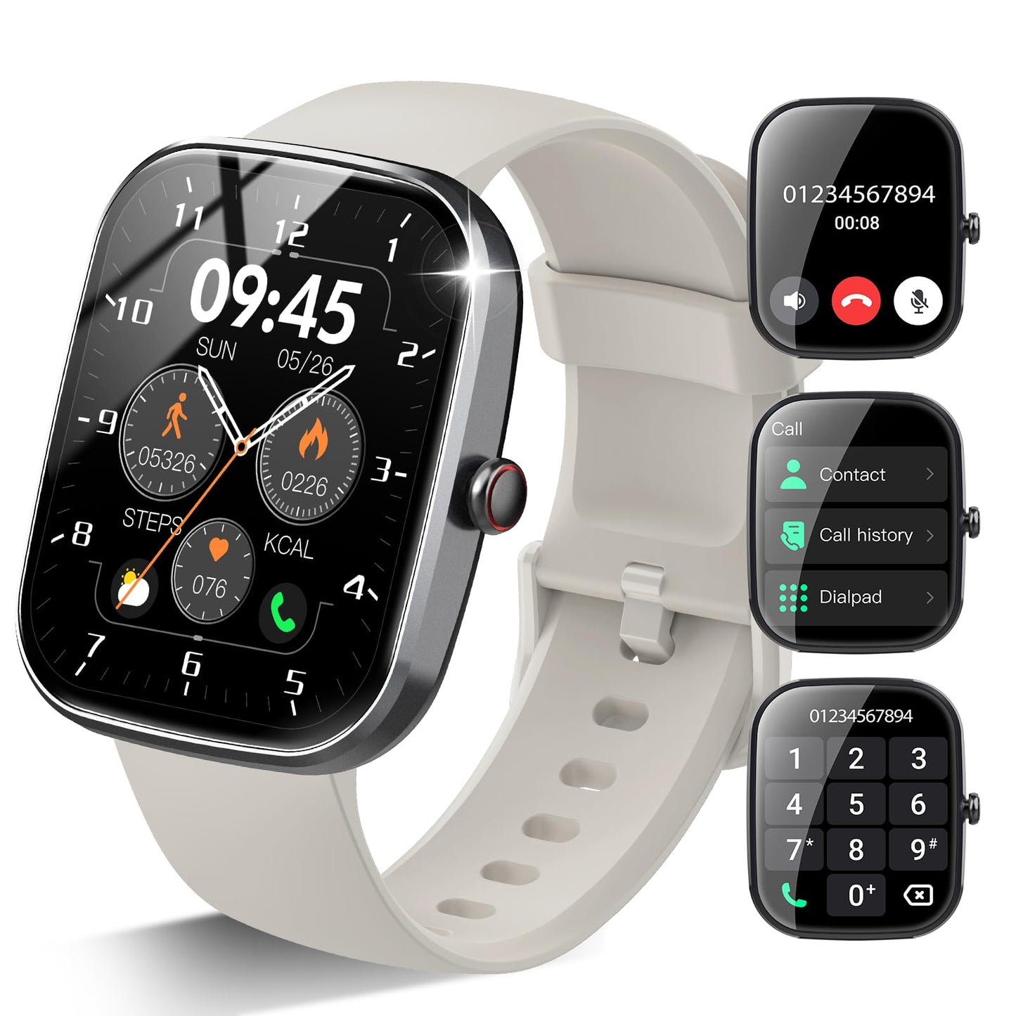 Stecei Smart Watch For Men Women Bluetooth Call, 1.85 Hd Screen Smartwatch With Heart Rate/Sleep Monitor, 110+ Sport Modes Activ