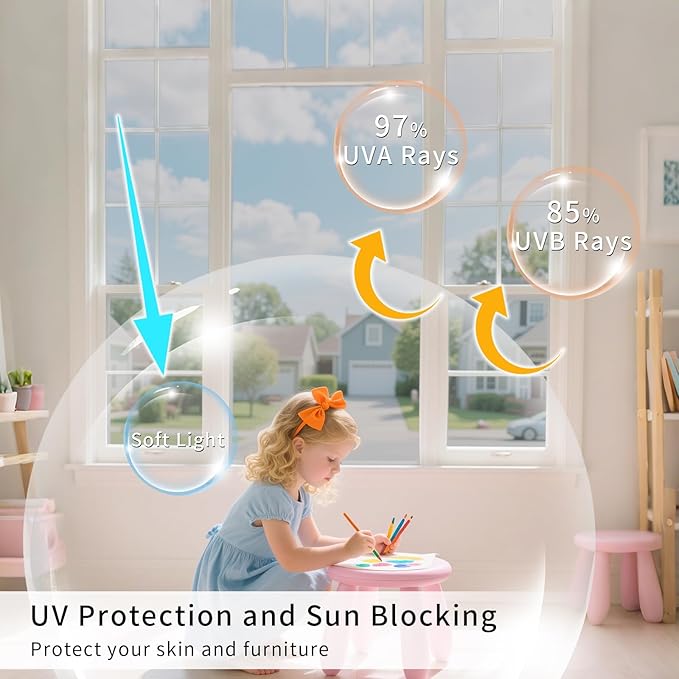 Filmgoo Window Privacy Film One Way Daytime Mirror Tint Treatments UV Heat Control Sun Block Glass Door Covering Reflective Window Film (Silver, 11.8 Inch x 7.2 Feet)