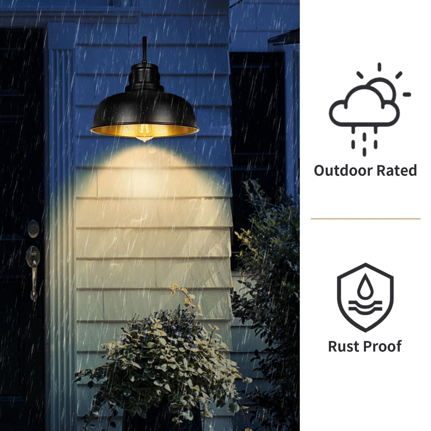 Diyel Solar Barn Light For Outside  Gooseneck Outdoor Wall Lights Solar Powered  Farmhouse Exterior Wall Sconce  Industrial Outside Lighting Fixture  Rustic Lantern For Garage  Barn  Shed  Rzsr007 Bk