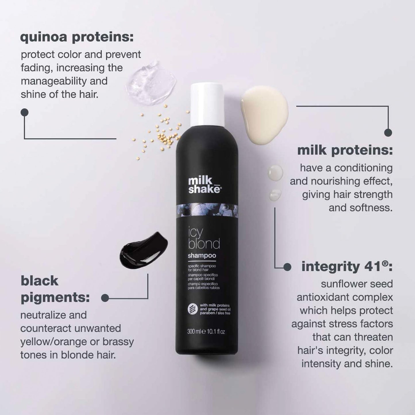 milk_shake icy blond shampoo | sulfate-free toning shampoo with black pigment to cool brassy tones and enhance platinum blonde h
