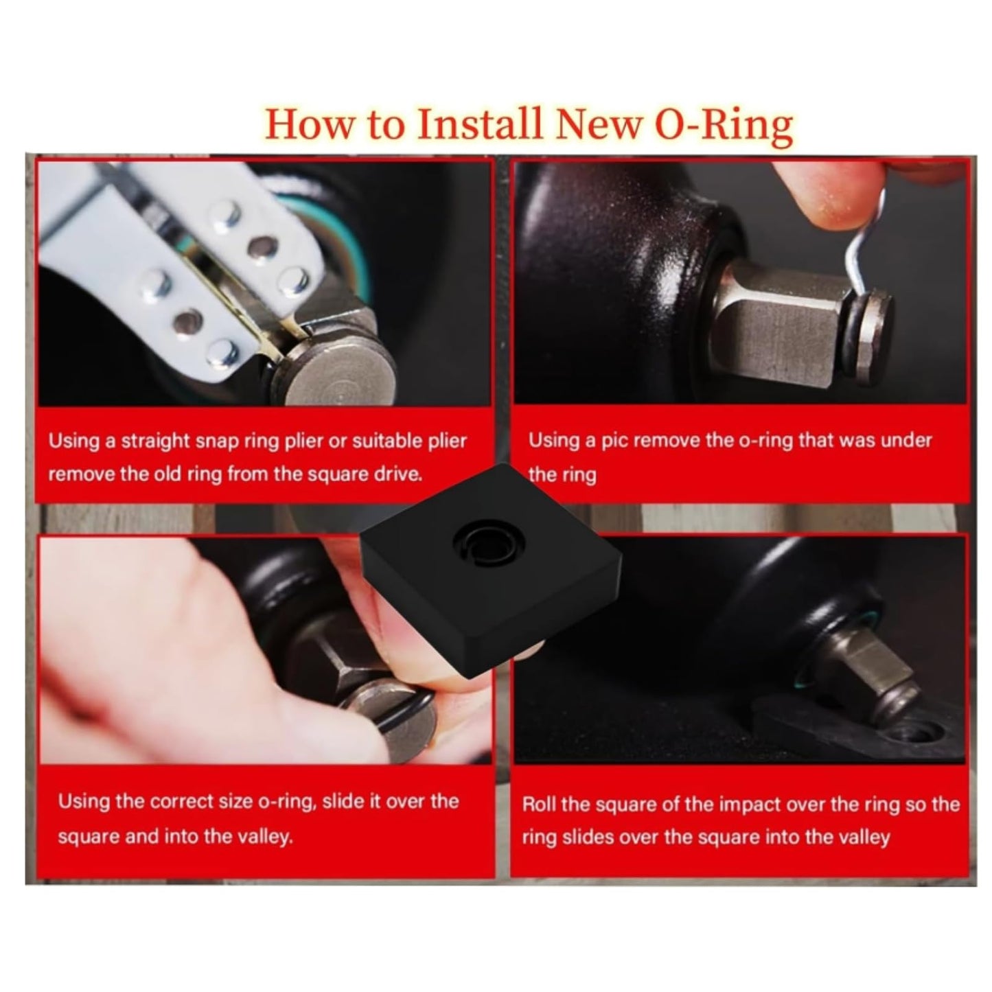 TALSWIF (6+6 Sets) 1/2” and 3/8" Impact Retaining Ring Clip Friction Ring with O-Ring for Mmiwauukiiii Electric/Pneumatic Type Impact Wrench, Retainer Ring Anvil Install Tool Included