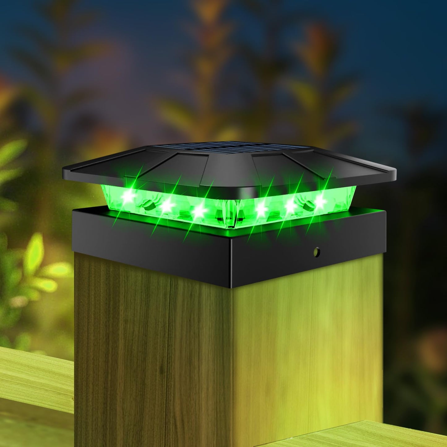 Peasur 4X4 Solar Post Cap Lights Outdoor Rgb Color Changing  Led Fence Light Solar Powered Waterproof  Wood/Vinyl Posts Top Lighting For Outside Deck Yard Garden Patio