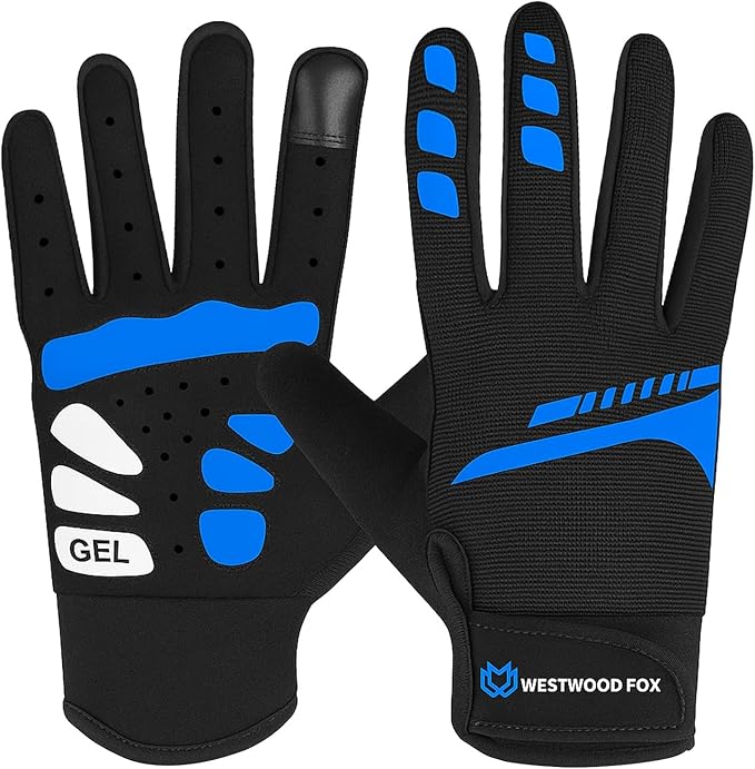 WESTWOOD FOX Cycling Gloves for Men Women, Full Finger, Anti-Slip Touchscreen Breathable Mountain Bike Gloves for MTB Ridi...