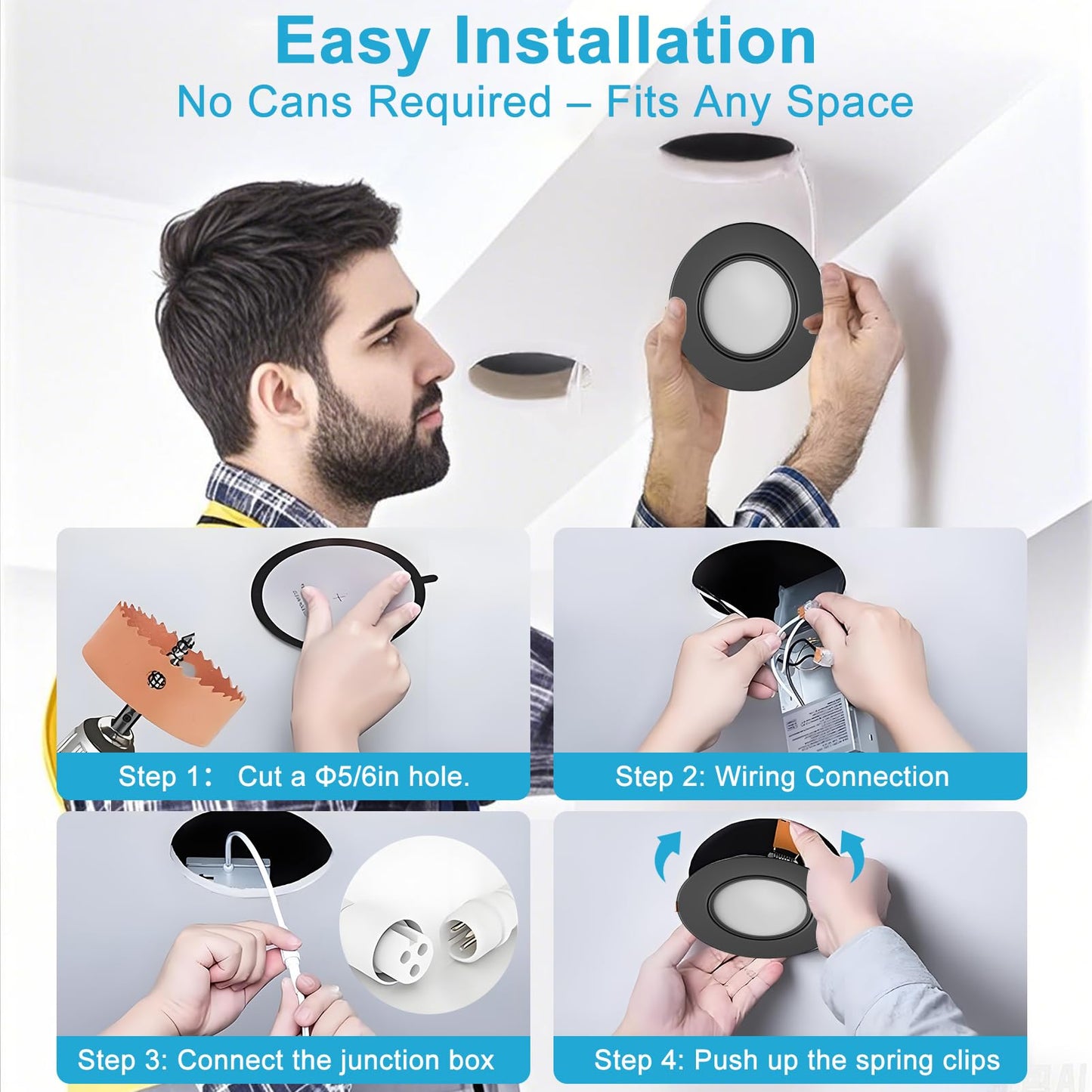Lightdot 6 Pack 6 Inch Led Gimbal Recessed Lighting  360+90 Adjustable  3Cct Selectable & Dimmable (5%-100%)  1300Lm Ultra Bright Canless Downlight  Etl/Fcc Certified For Living Room/Kitchen-Black