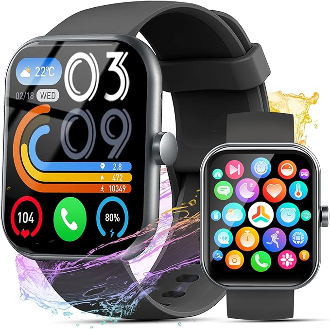 Smart Watch for Men Women(Answer/Make Calls), 2026 New 1.96" HD Smartwatch, Fitness Tracker with 110+ Sport Modes, IP68 Wa...
