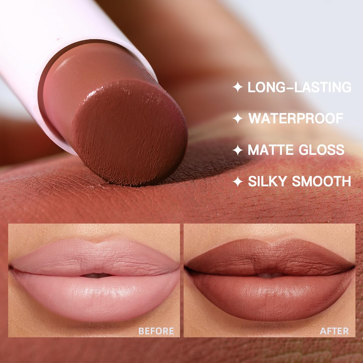 USHAS Lipstick and Lip Liner Combo Set 2 in 1 Waterproof Matte Lipstick pen for Women Lip liner Set Long Lasting with Makeup Set (Y15, Pack of 1)