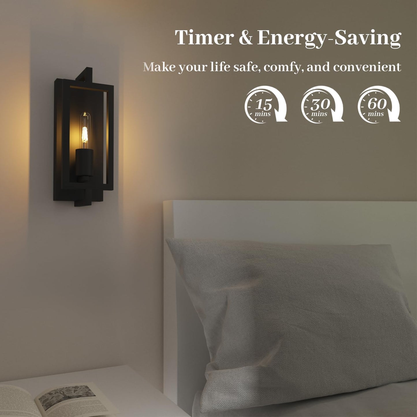 ThyFenno Vintage Wall Lights with Remote Control, Dimmable, Rechargeable, Matte Black Finish, Easy Install