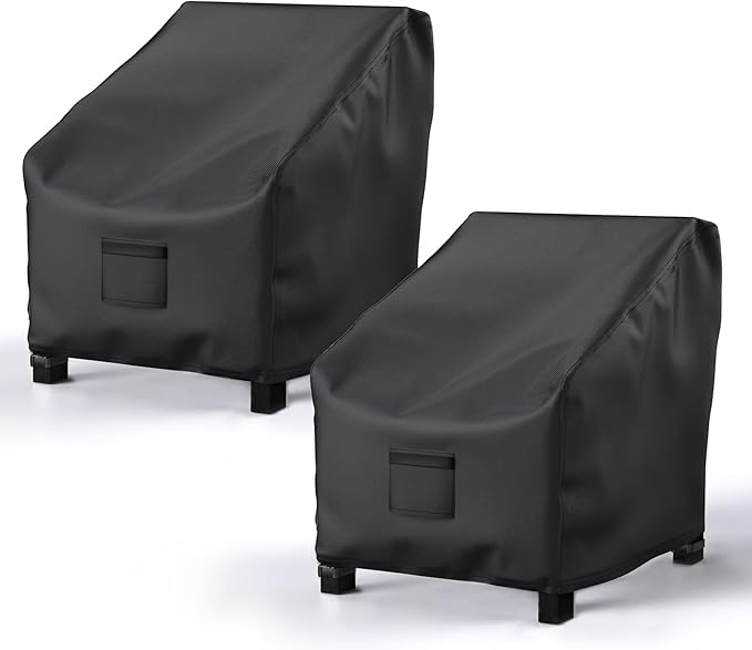 BROSYDA Patio Chair Covers for Outdoor Furniture Waterproof 2 Pack, Lawn Chair Covers 600D Heavy Duty Oxford Cloth, Large ...