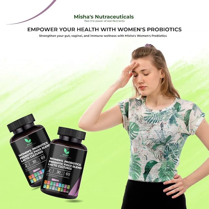 Nutraceuticals Probiotics for Women, 50 Billion CFU - 16 Probiotic Strains with Prebiotic – Supports Vaginal Health, Gut Health and Immune System - Feminine Supplement – 60 Capsules