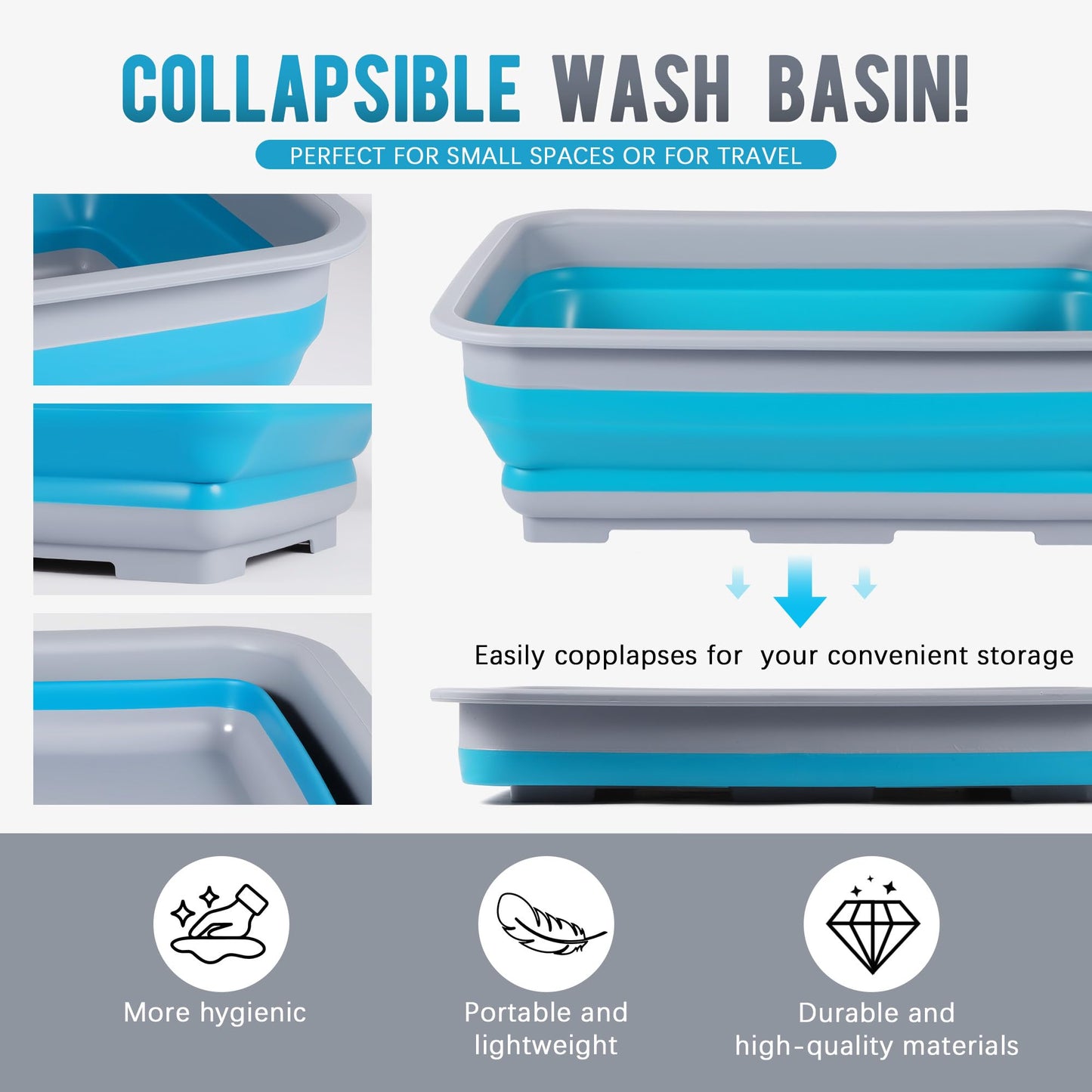 Tacare CPAP Cleaning kit Hose and Mask Brush with Collapsible Wash Basin Tub，Sponge and Storage Hag，6.9ft Extra Long Hose Brush, Compatible with 15mm and 22mm Hoses