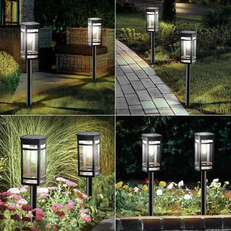 Excmark 8 Pack Solar Lights Outdoor Waterproof For Garden Pathway Walkway Driveway Yard Lawn Decorative Landscape Lighting. (Cool White Light  8)