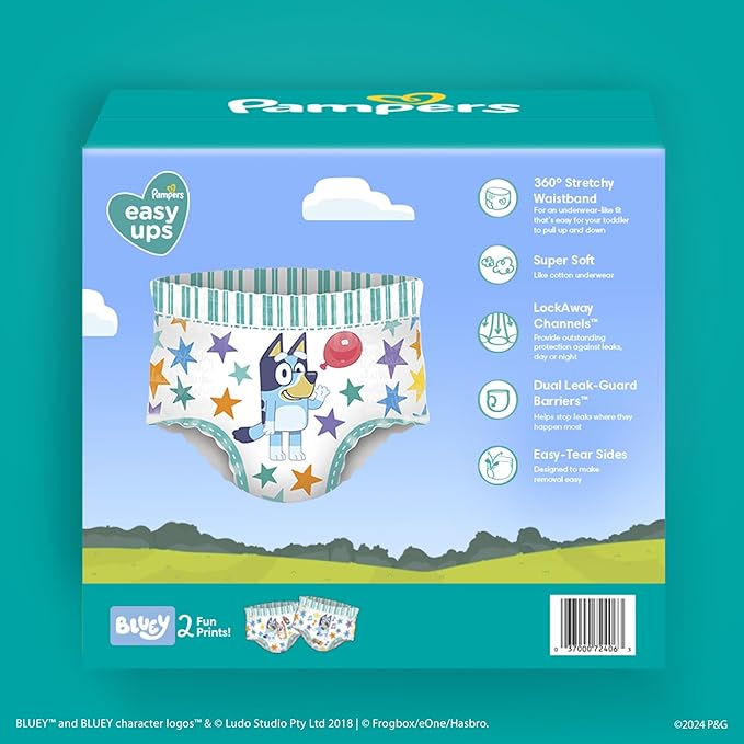 Pampers Training Pants - Easy Ups Boys & Girls Bluey - Size 5T-6T, 84 Count, Children's Potty Underwear (Packaging May Vary)