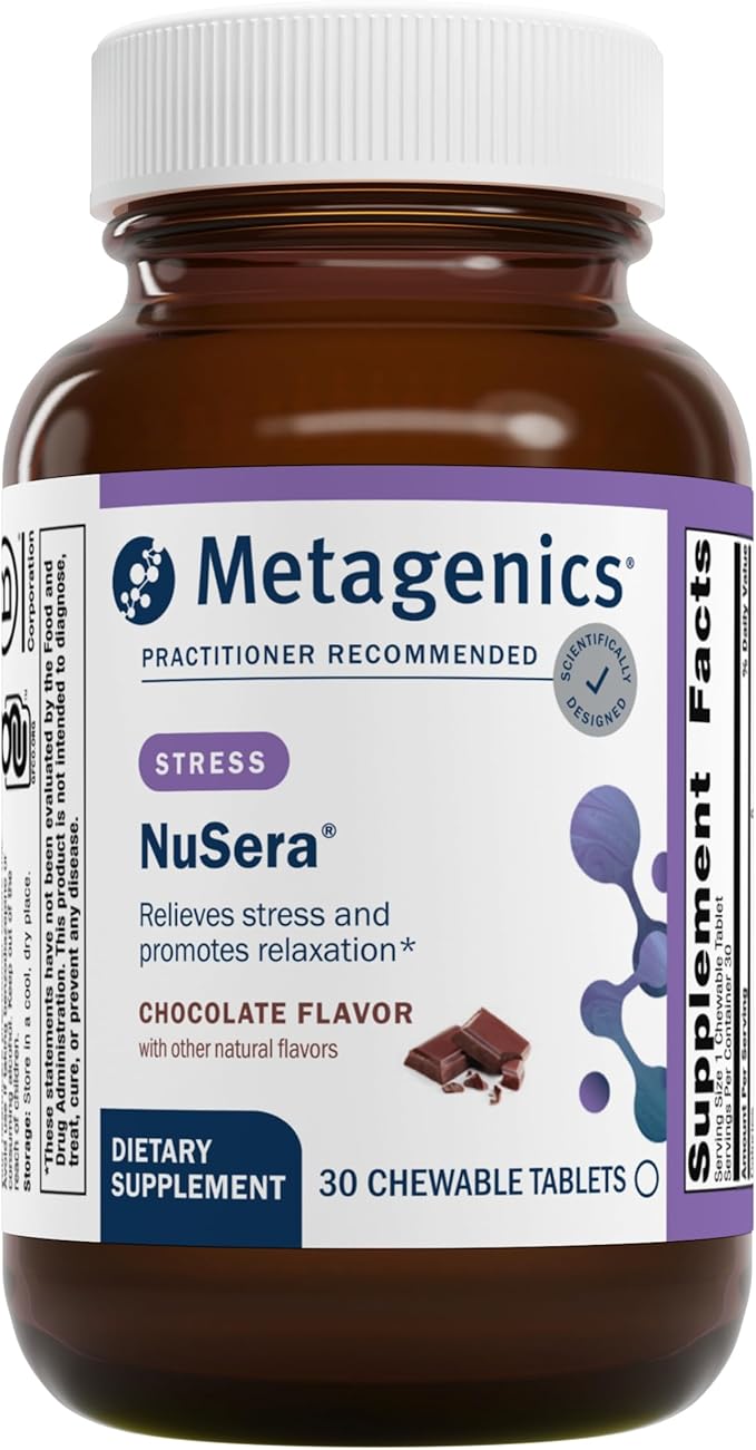 Metagenics NuSera - Relaxation & Calming Supplement with Lactium* - Offers Stress Support* - Chocolate Flavored, 30 Chewable Tablets