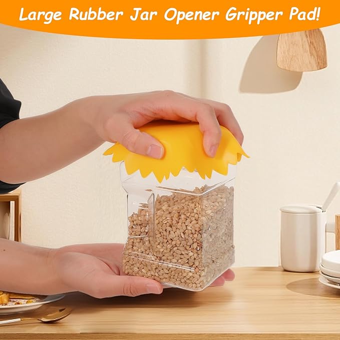 4Pcs Rubber Jar Opener Gripper Pad, 6.10 Inch Jar Openers Top Rated for Seniors, Multi Function Non Slip Jars Opener for Weak Arthritis Hands Seniors Easy Opening (4 Colors)