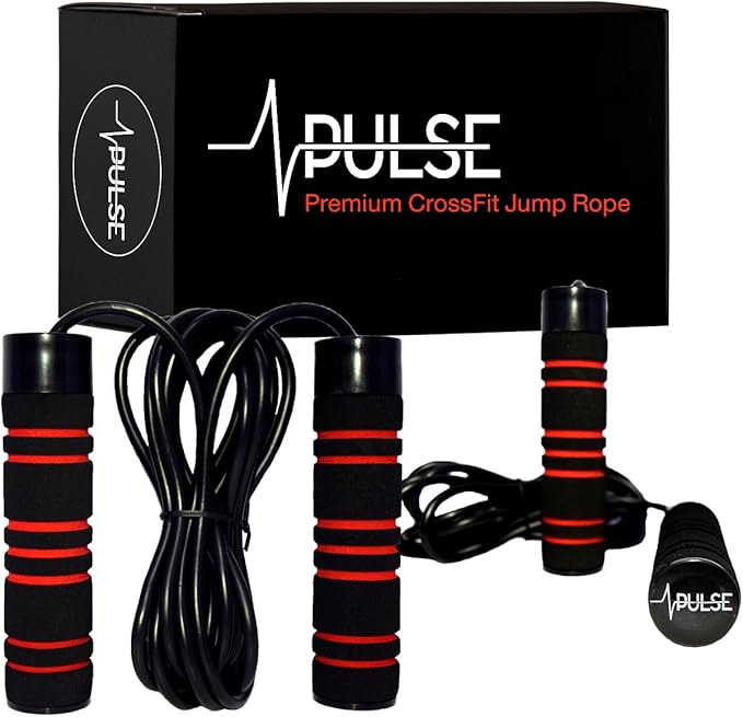 Weighted Jump Rope (1LB) With Memory Foam Handles and Thick Speed Cable - For fitness workouts at home, cardio, boxing and...